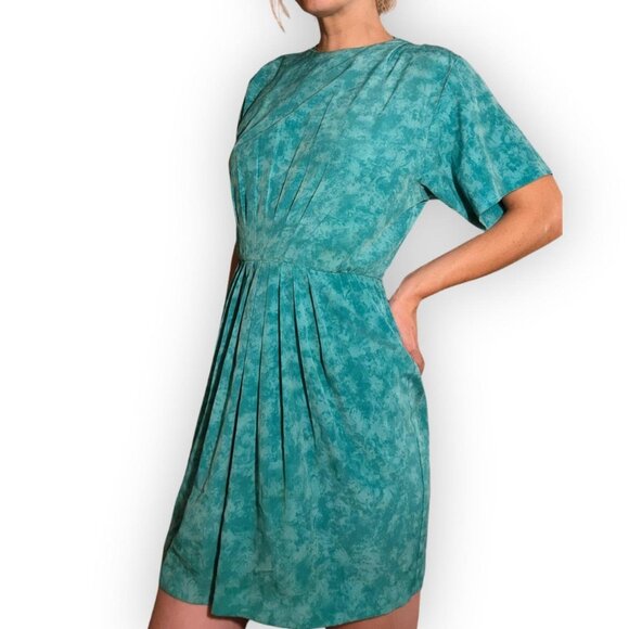 Vintage Turquoise Mini Dress - Picture 1 of 5